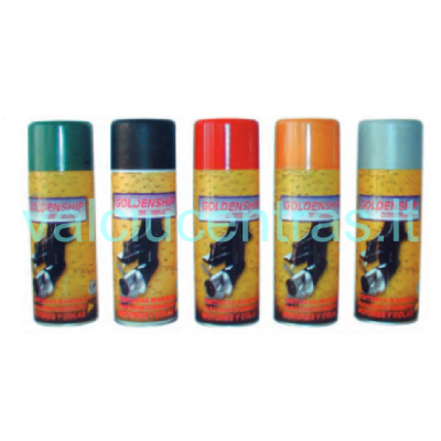 Purškiami dažai varikliams įvairių spalvų